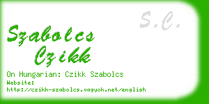 szabolcs czikk business card